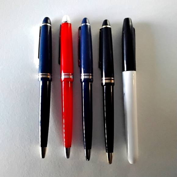4 BRAND NEW BALLPOINT PENS AND 1 MARKER - Picture 1 of 1